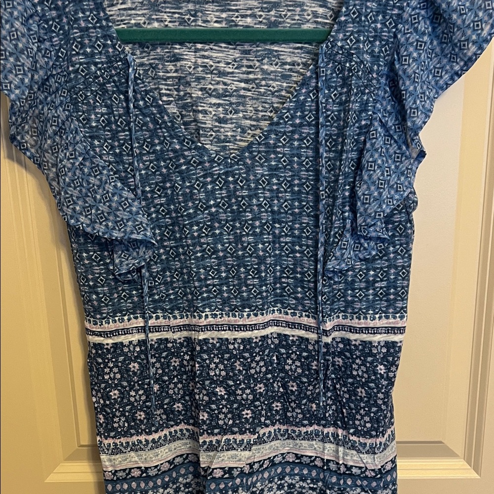 Lucky Brand Indigo Patterned Blouse - Picture 3 of 5